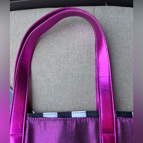 NWT Large Juicy Couture Bright Metallic Pink with Double Handles Tote Bag Sac - Picture 7 of 12